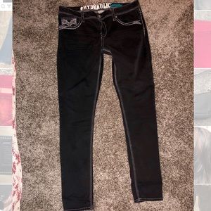 Black wash hydraulic jogging, size 13/14.